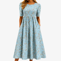 Justa | Vestido largo de flores con bolsillos