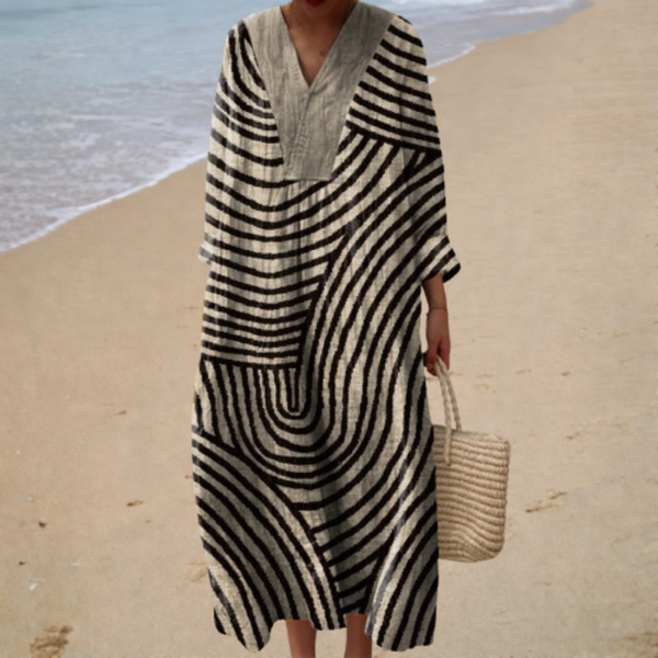 Vestido de Verano de Rayas en Espiral