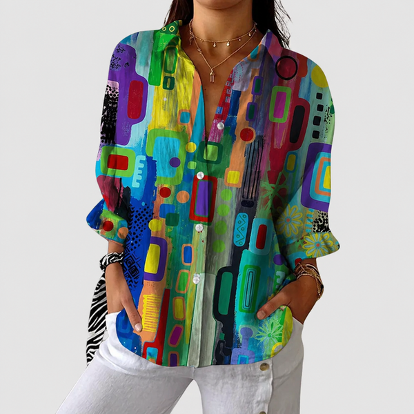 Blusa Multicolor de Formas Abstractas