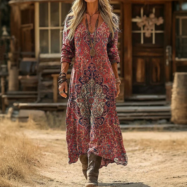 Caridad | Vestido largo estampado