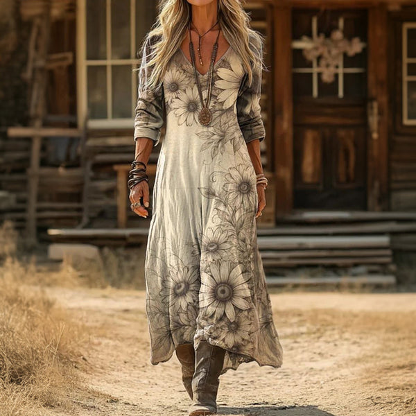 Gloria | Vestido largo estampado