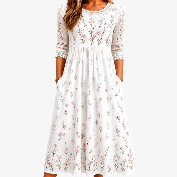 Benigna | Vestido de flores con bolsillos