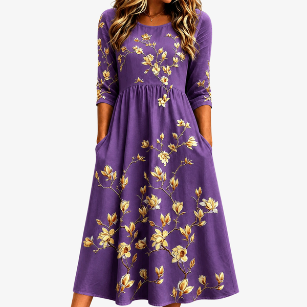 Eufemia | Vestido de flores con bolsillos