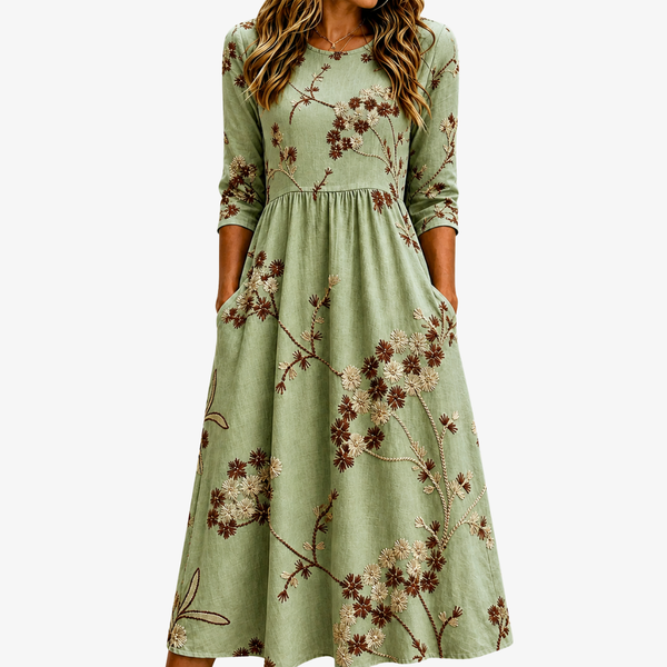 Fidela | Vestido de flores con bolsillos