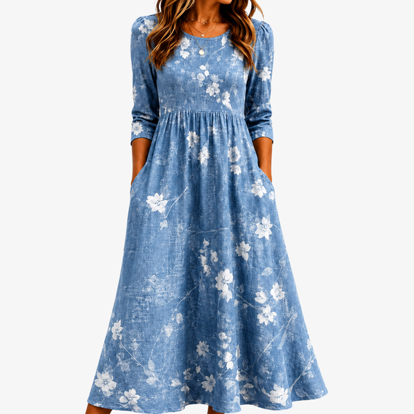 Ernestina | Vestido de flores con bolsillos