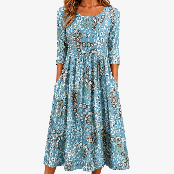 Rufina | Vestido largo de flores con bolsillos
