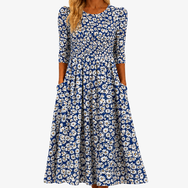 Brígida | Vestido largo de flores con bolsillos