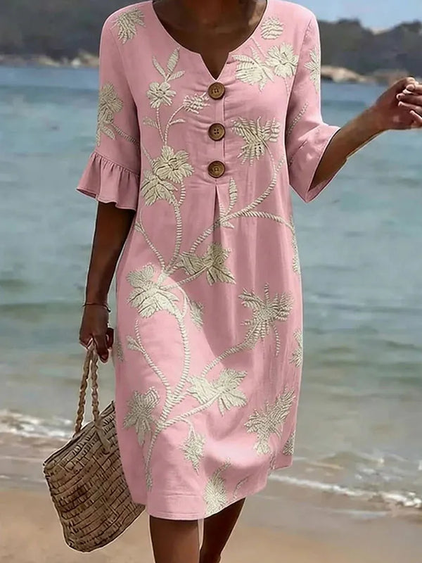 Ana | Vestido de flores en rosa
