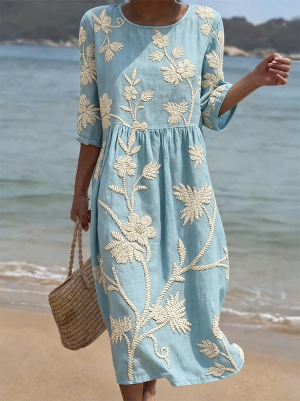 Judit | Vestido de flores en azul