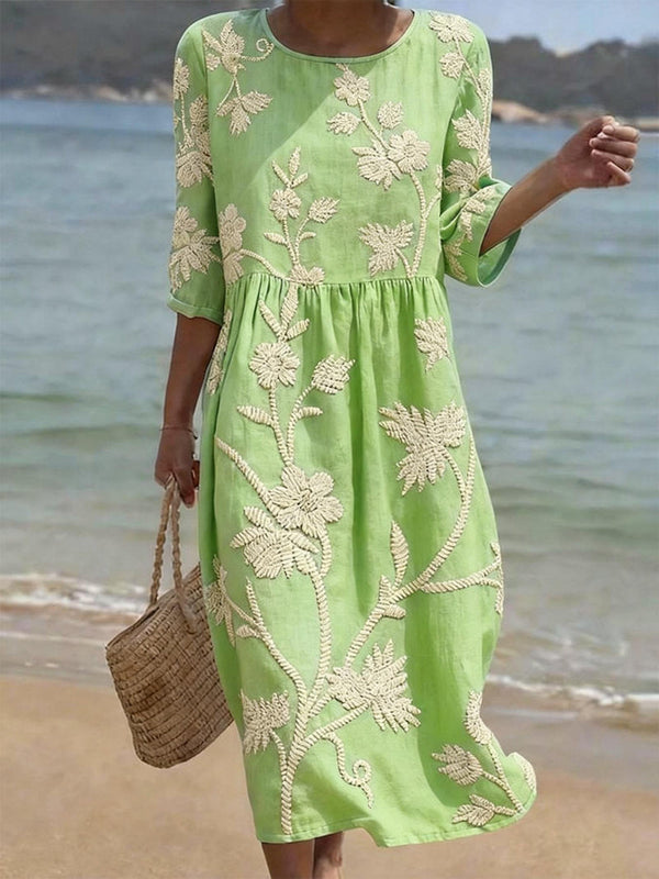 Laura | Vestido de flores en verde