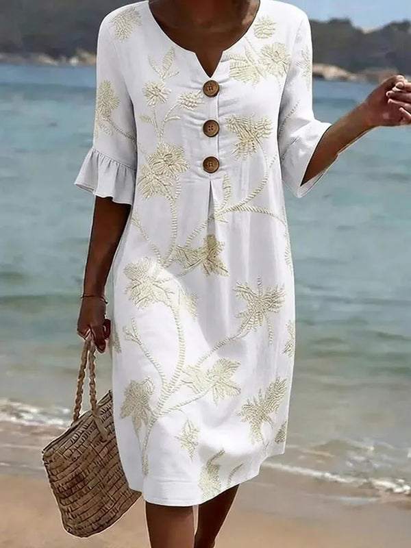 Helena | Vestido de flores en blanco