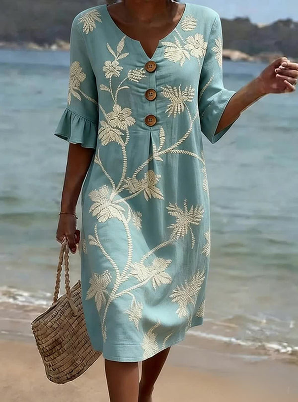 Benita | Vestido de flores en azul