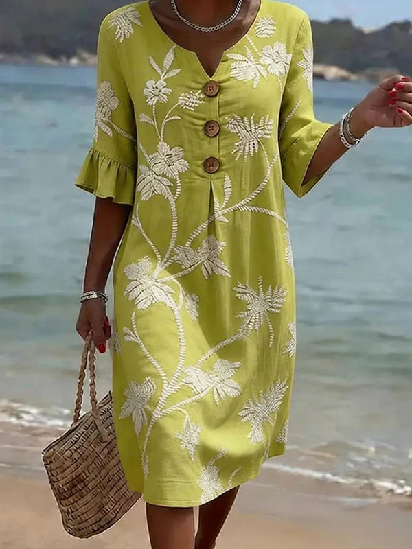 Encarna | Vestido de flores en amarillo